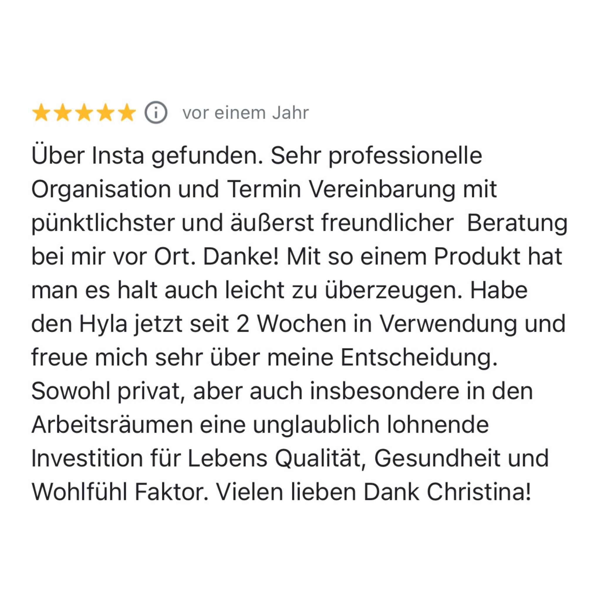 Hyla Kundin schätzt die Lebensqualität mit dem Hyla