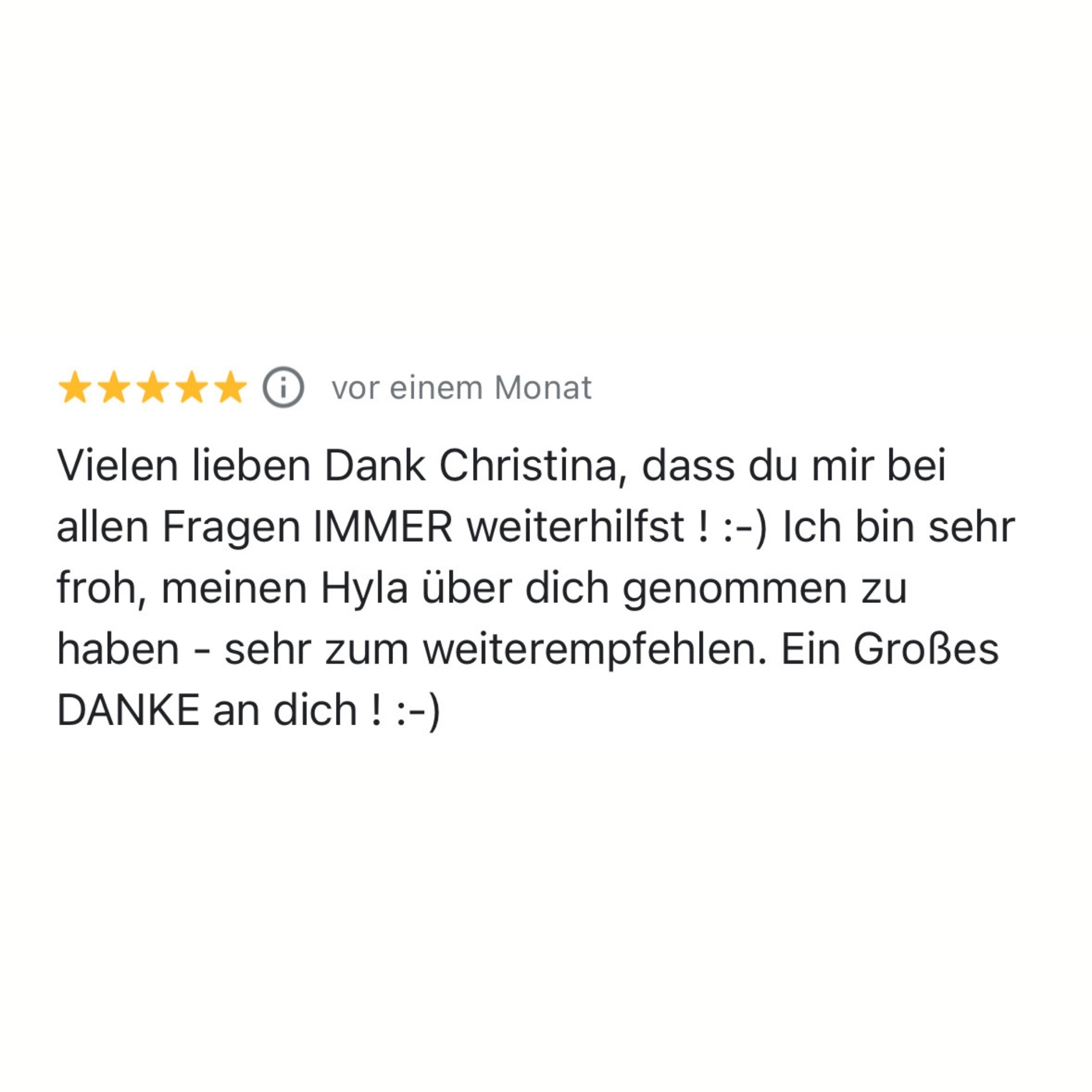 Hyla Kundin bedankt sich für die Dienstleistung
