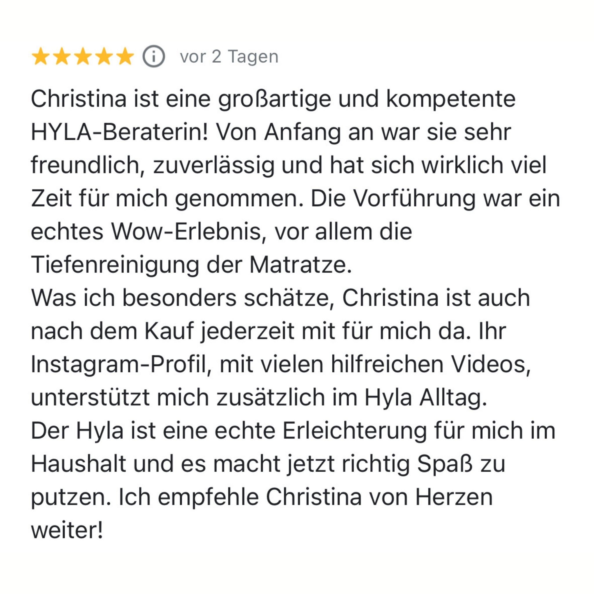 Hyla Kundin dankbar für den Service