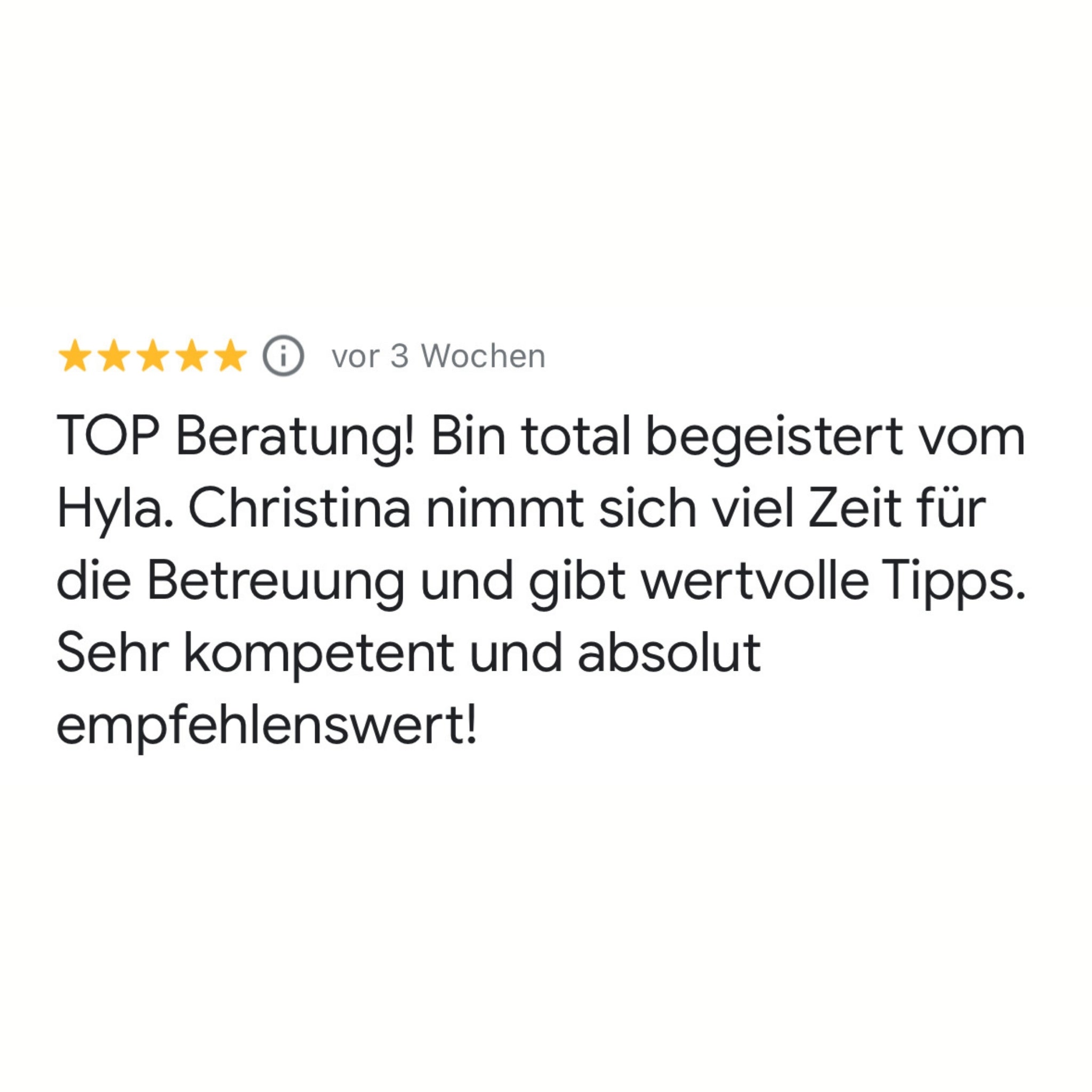 Hyla Kundin dankbar für Tipps und Beratung